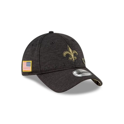 Black New Orleans Saints Hat - New Era NFL Salute To Service 9TWENTY Adjustable Caps USA8976521